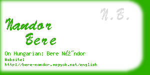 nandor bere business card